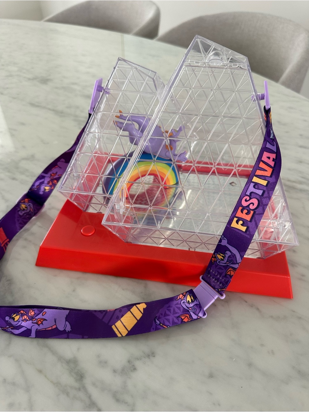 Epcot 2024 Festival of the Arts Figment Light Up Popcorn Bucket